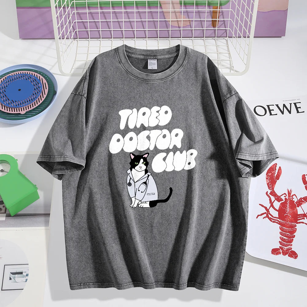 Washed Vintage Graphic Print T-Shirt – Unisex Oversized Hip-Hop Streetwear Tee - Image 12