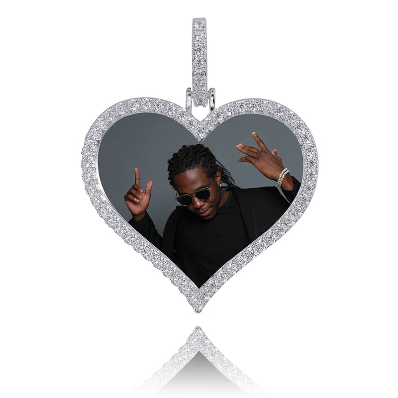 TOPGRILLZ Custom Photo Heart Medallion – Men's Hip-Hop Pendant with 4mm Tennis Chain - Image 8