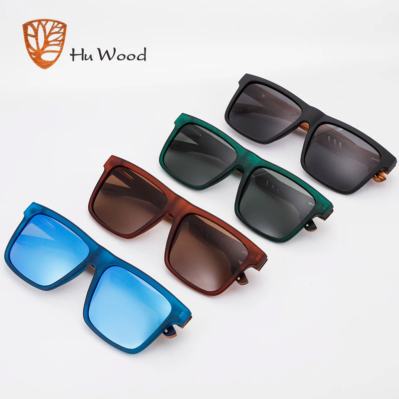 HU WOOD Polarized Square Sunglasses – High-Quality UV400 Eyewear for Men’s Driving & Sports - Image 5