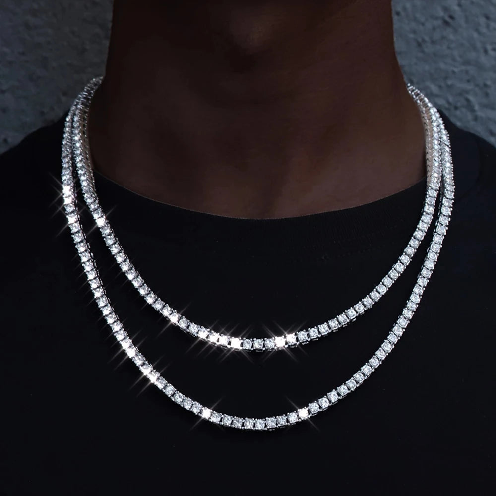 New Classical 4MM Tennis Chain Iced Out Necklace - Image 4