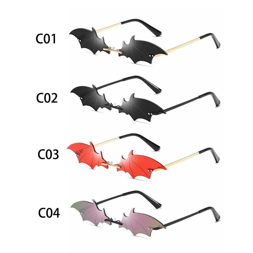 Bat-Shaped Rimless Sunglasses – Unisex Retro Streetwear Eyewear with UV400 Protection - Image 6