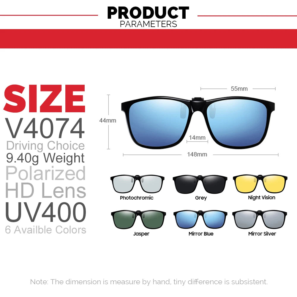 Polarized Pilot Flip-Up Clip-On Sunglasses – Photochromic UV400 Shades for Men & Women - Image 6