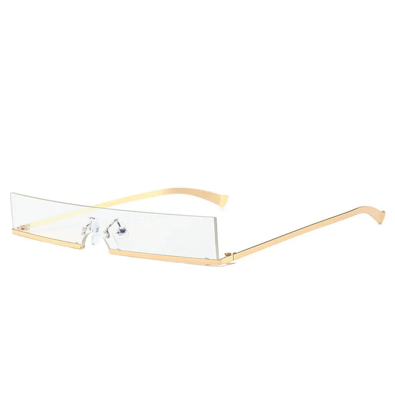 Small Rectangle Rimless Sunglasses Women Luxury Brand Gradient One Piece Red Square Sun Glasses Men Hip Hop Light Shades UV400 - Image 12