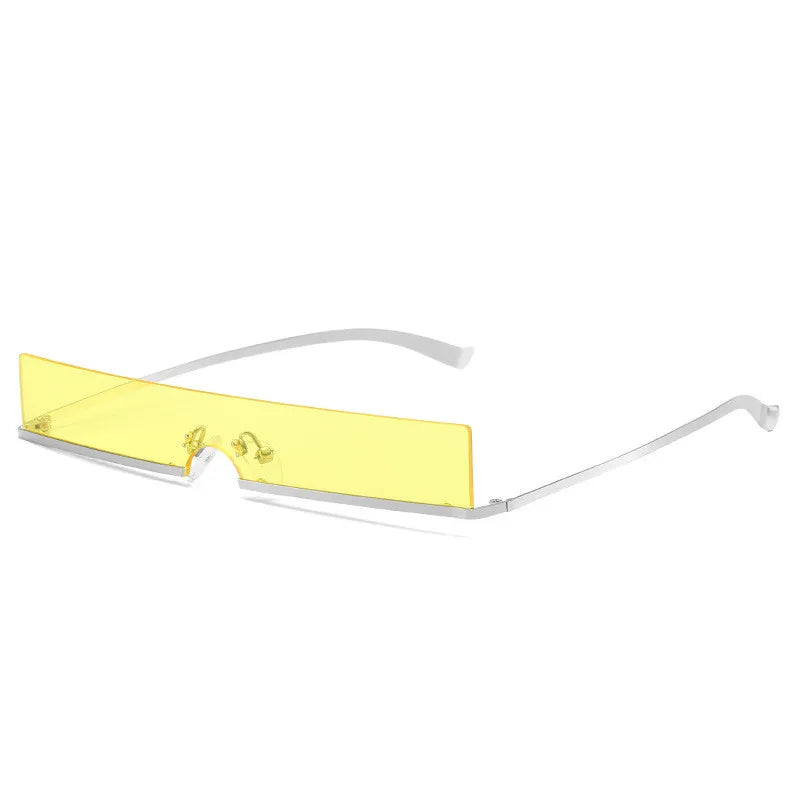 Small Rectangle Rimless Sunglasses Women Luxury Brand Gradient One Piece Red Square Sun Glasses Men Hip Hop Light Shades UV400 - Image 11