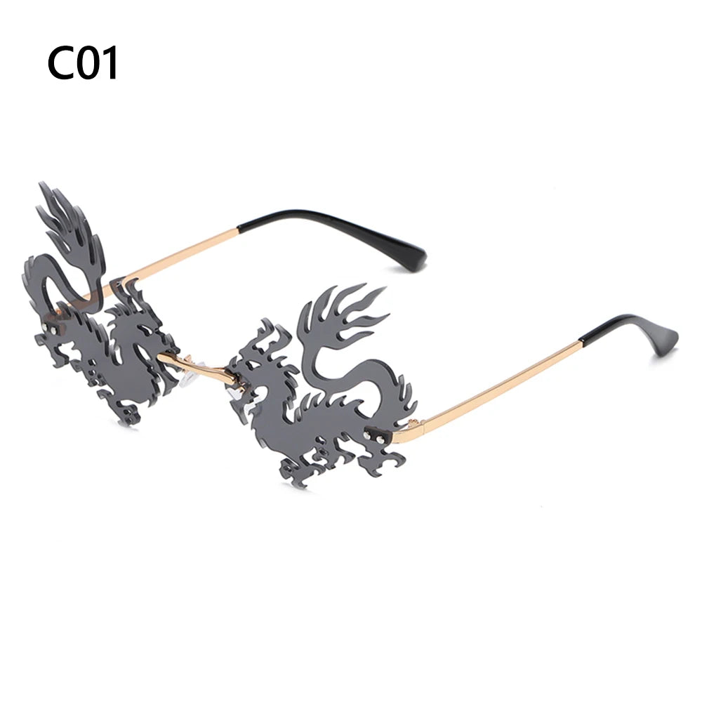 Bat-Shaped Rimless Sunglasses – Unisex Retro Streetwear Eyewear with UV400 Protection - Image 14