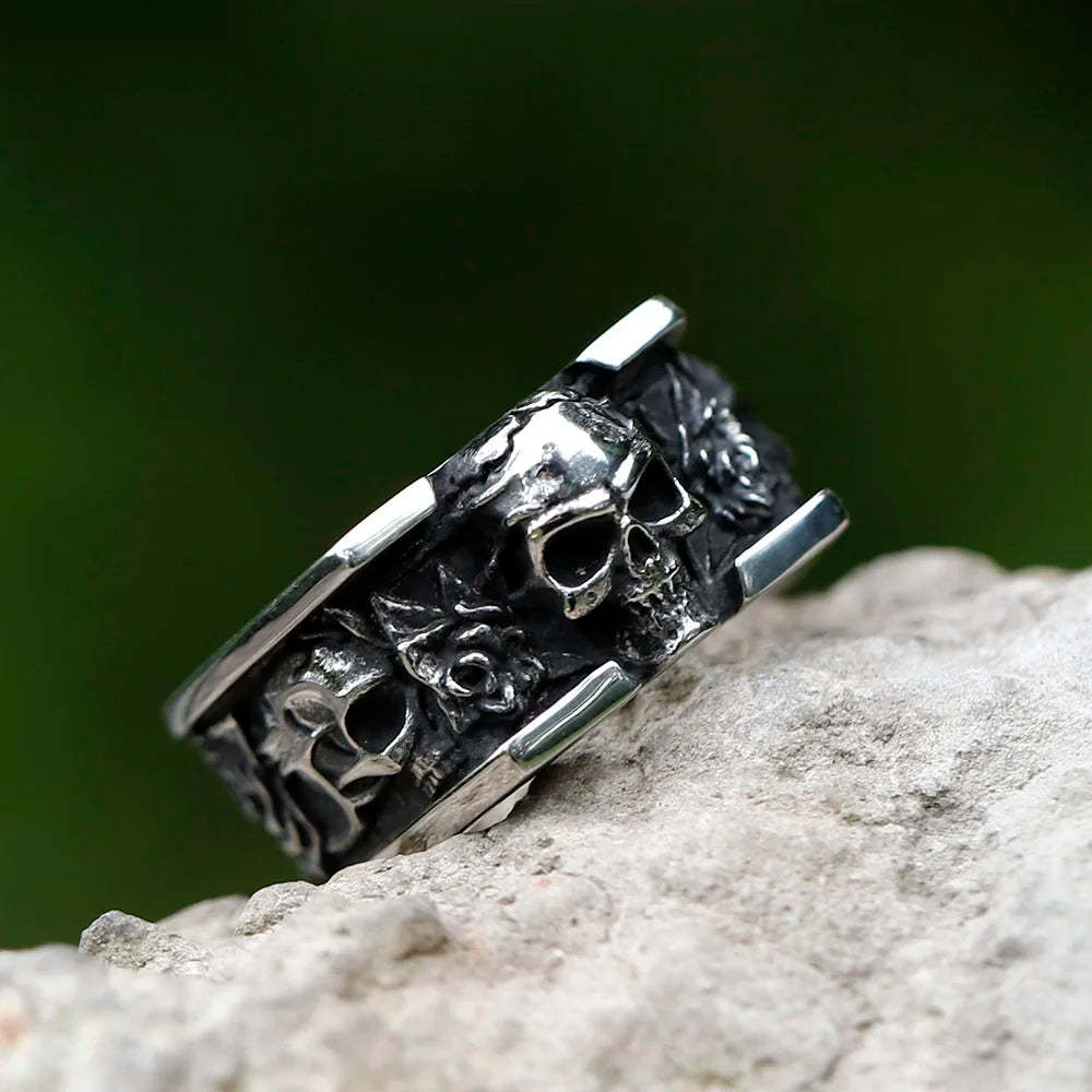 NEW Men’s 316L Stainless Steel Skull Ring – Vintage Punk Fashion Jewelry for Teens - Image 4