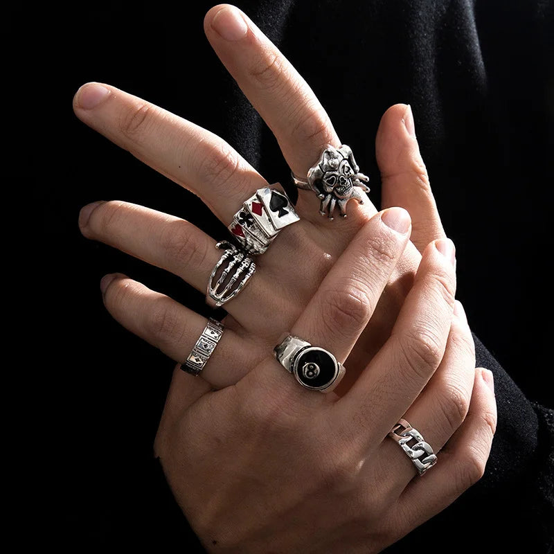Punk Gothic Skeleton Ring Set - Image 9