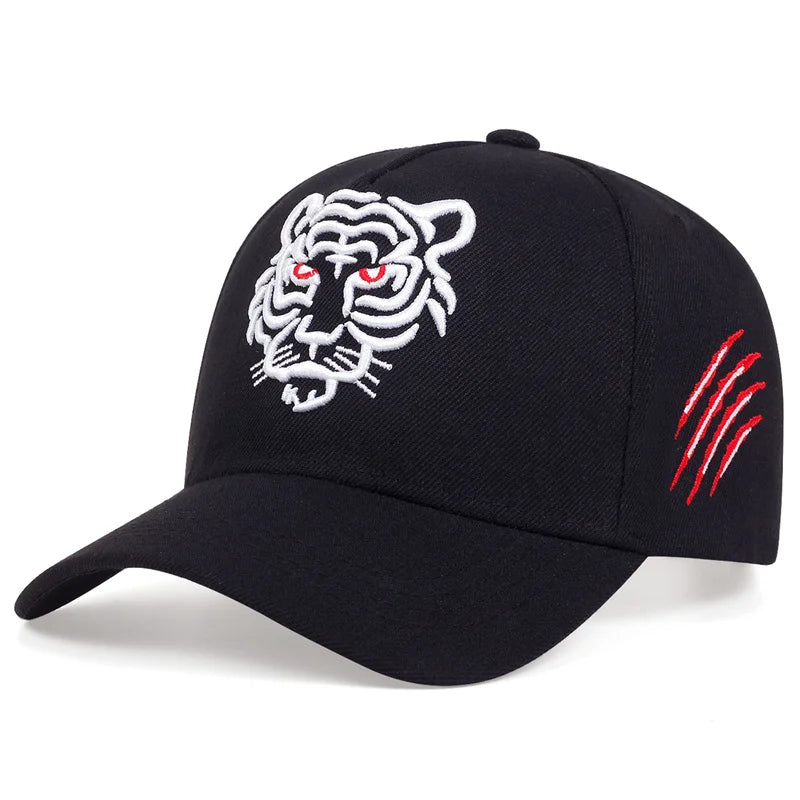 Black Tiger Embroidery Baseball Cap – Unisex Cotton Snapback Trucker Hat for Summer - Image 5