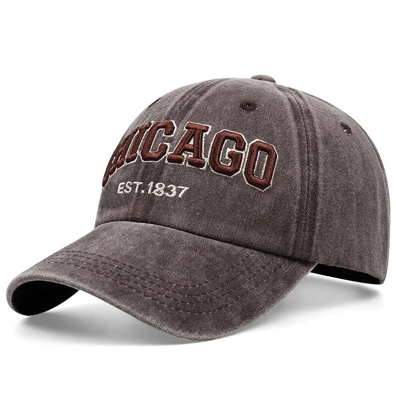 CHICAGO Letter Embroidered Baseball Cap – Unisex Cotton Snapback Hat for Spring & Summer Streetwear - Image 9