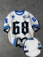 Summer Men’s Classic Sports Stripe T-Shirt – Casual Round Neck Tee with Side Print (Size 68 Available)