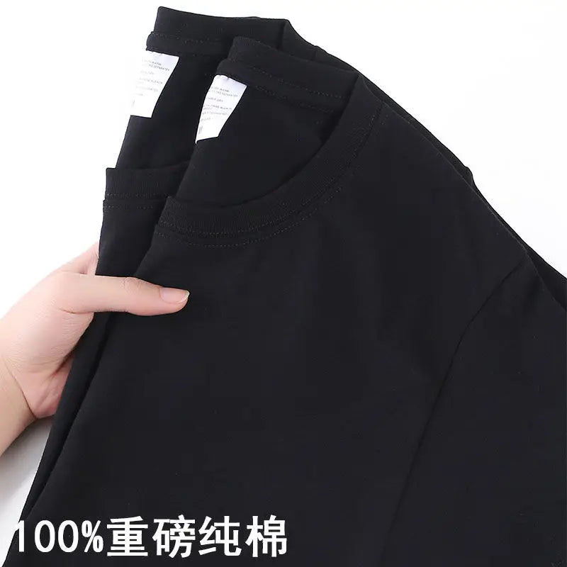 100% Cotton Solid Color O-Neck Short Sleeve T-Shirt - Image 12