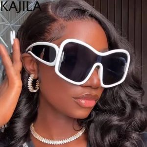 Oversized One-Piece Shield Sunglasses – 2025 Luxury Punk Square Eyewear for Men & Women