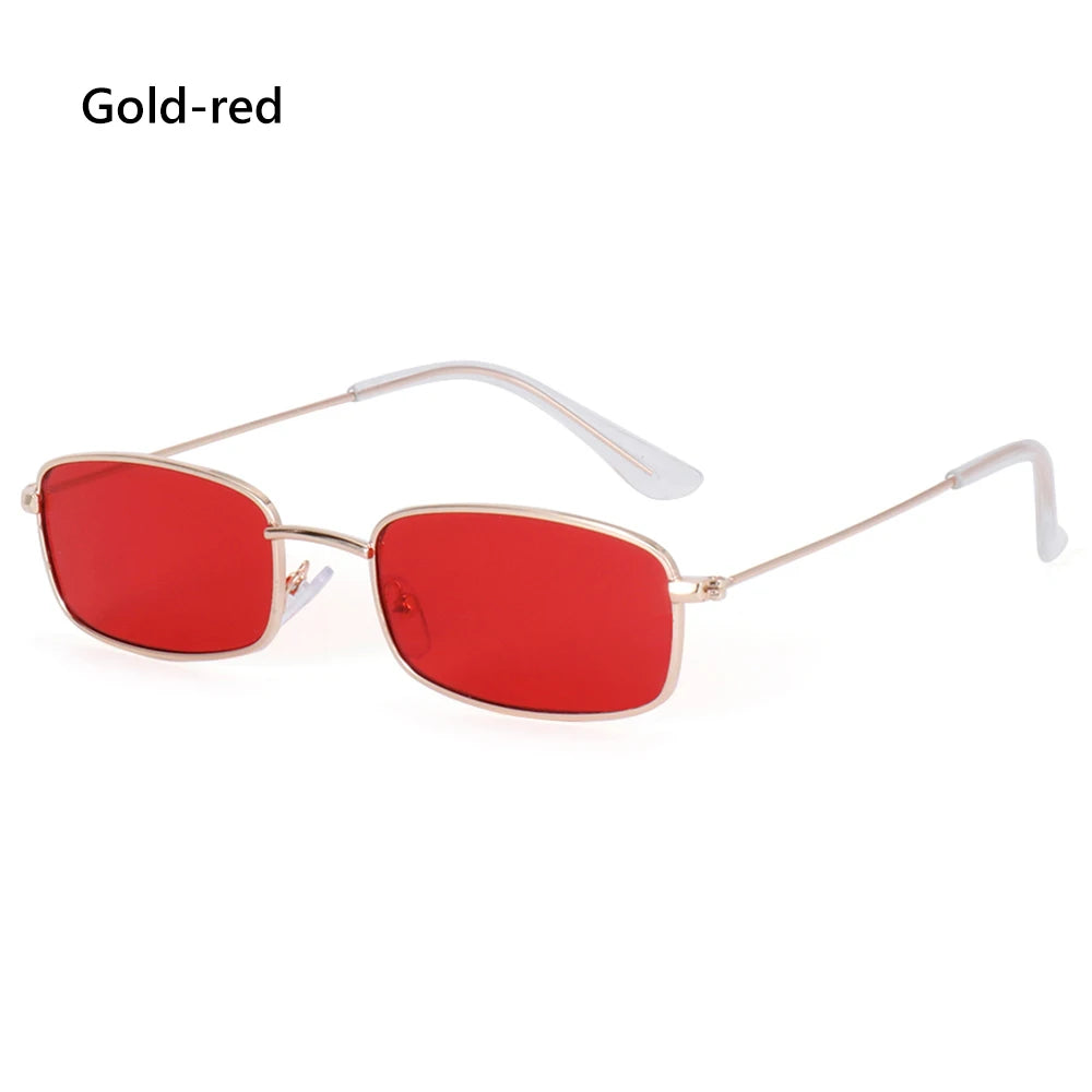 Fashion Retro Metal Frame Sunglasses – Colorful Small Rectangle UV400 Eyewear for Men & Women - Image 8