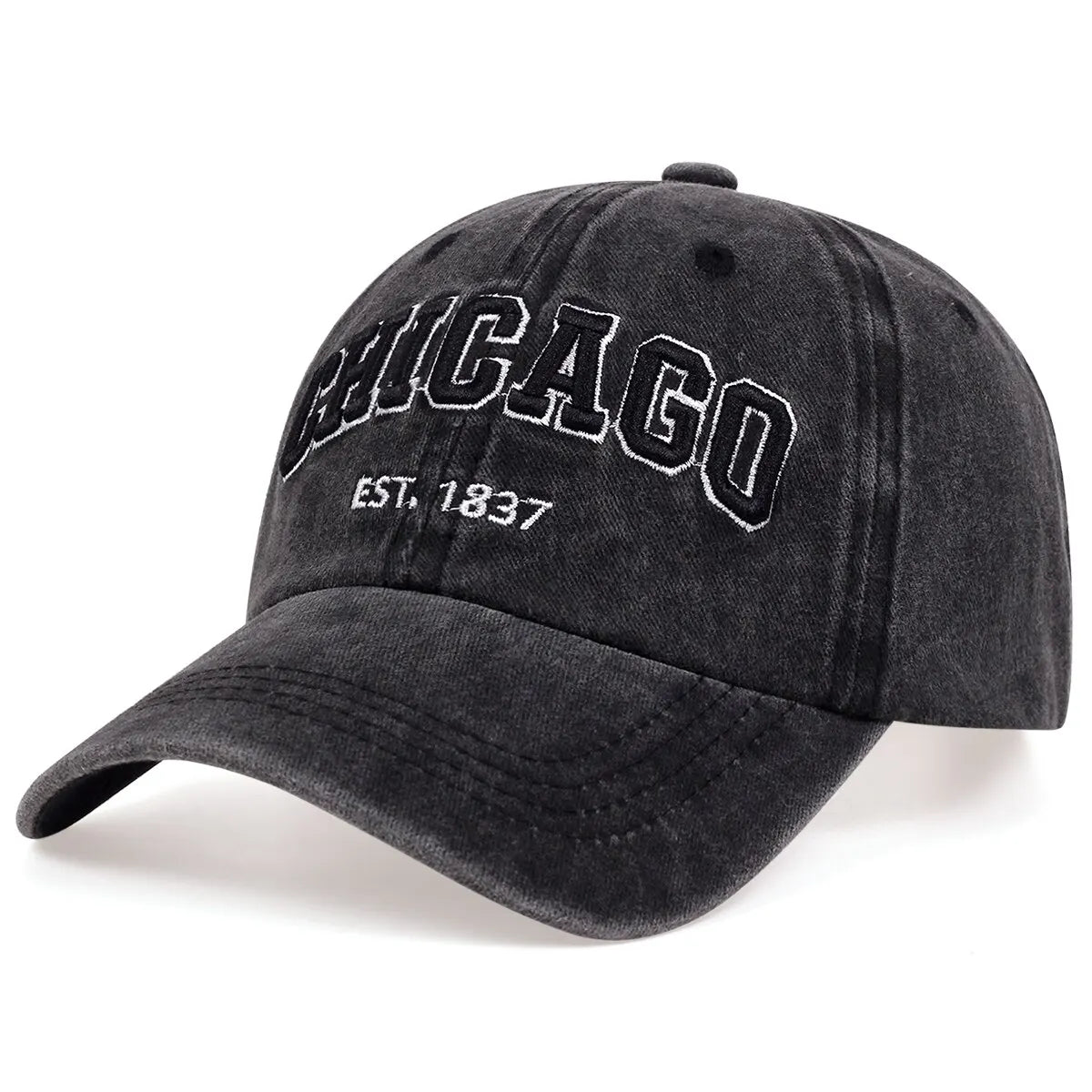 CHICAGO Letter Embroidered Baseball Cap – Unisex Cotton Snapback Hat for Spring & Summer Streetwear - Image 2
