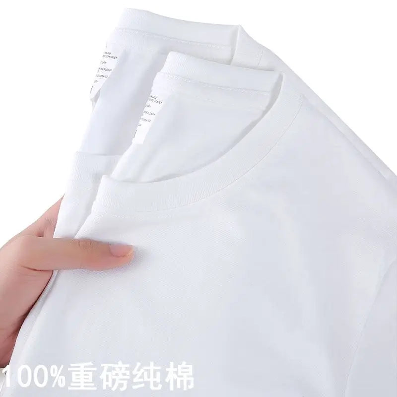 100% Cotton Solid Color O-Neck Short Sleeve T-Shirt - Image 13