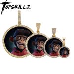 TOPGRILLZ Custom Photo NFT Pendant – Oversized Round Necklace for Digital Art & Hip Hop Style