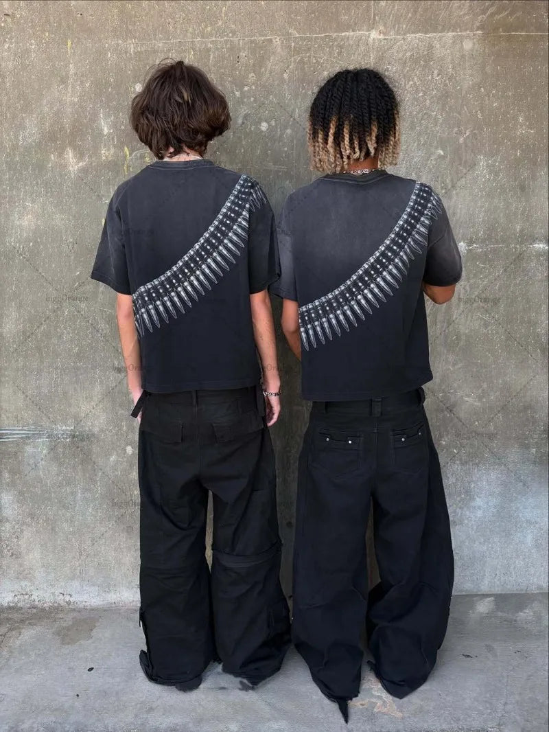 Y2K Harajuku Gothic Punk Graphic T-Shirt – Oversized Streetwear Tee for Men - Image 2