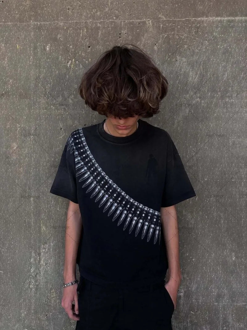 Y2K Harajuku Gothic Punk Graphic T-Shirt – Oversized Streetwear Tee for Men - Image 3