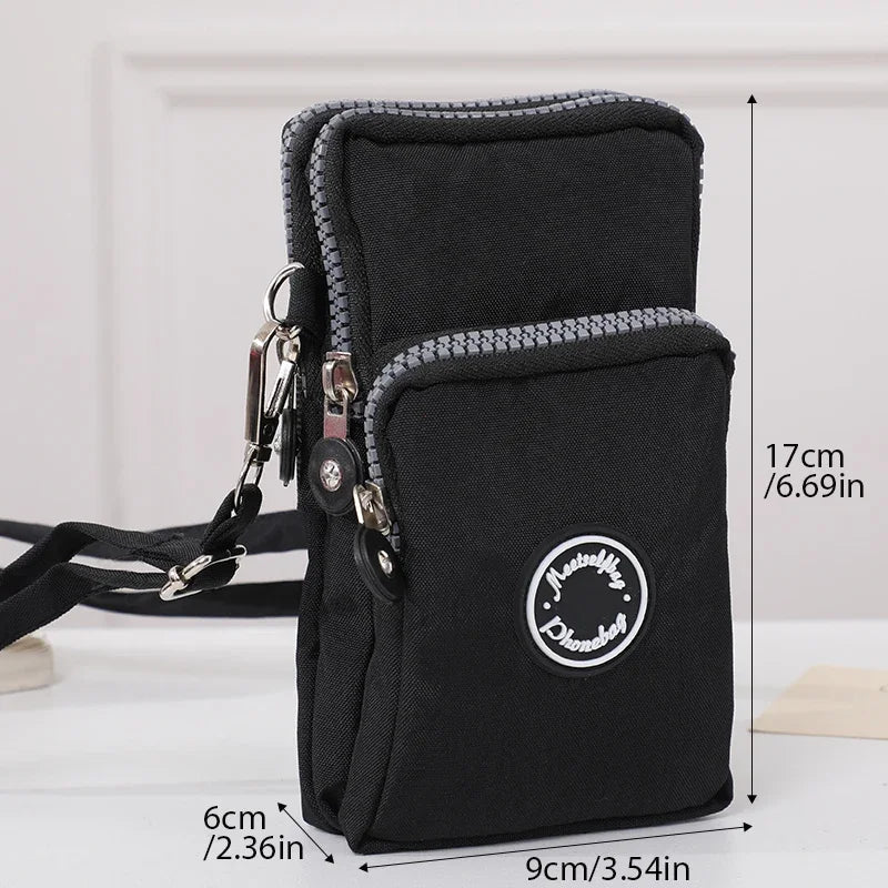 Portable Zipper Coin & Phone Crossbody Bag – Compact Everyday Bag for Men - Image 3