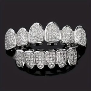 Hip Hop CZ Teeth Grillz Set