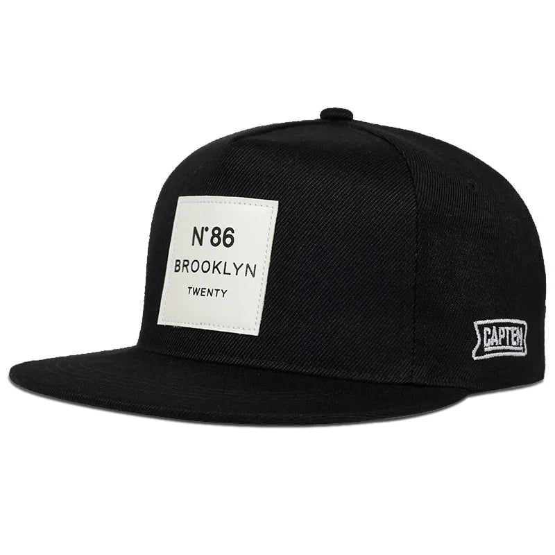 BROOKLYN Cotton Snapback Hat – Unisex Adjustable Trucker Cap with Leather Label - Image 4
