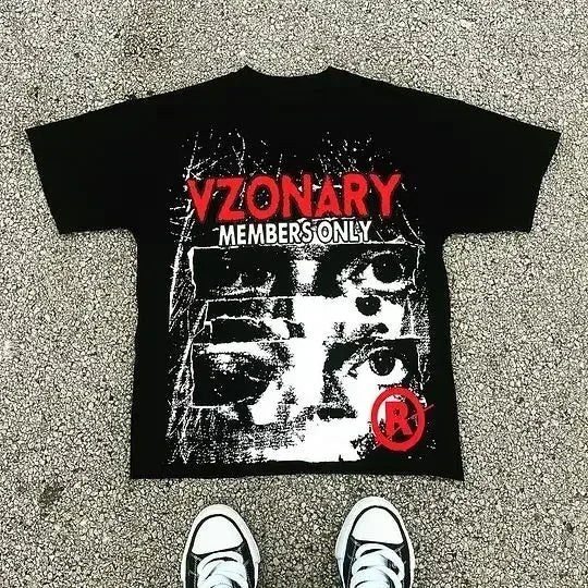 American Letter Graphic T-Shirt – Y2K Oversized Streetwear Tee for Men & Couples - Image 9