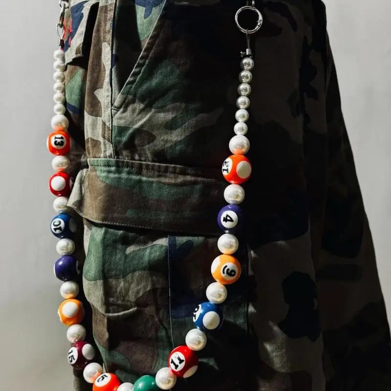 Limited Edition 3-in-1 Billiards-Themed Chain – Pants Chain, Bag Charm & Necklace Accessory - Image 2