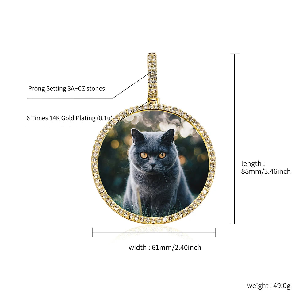 TOPGRILLZ Custom Photo NFT Pendant – Oversized Round Necklace for Digital Art & Hip Hop Style - Image 6