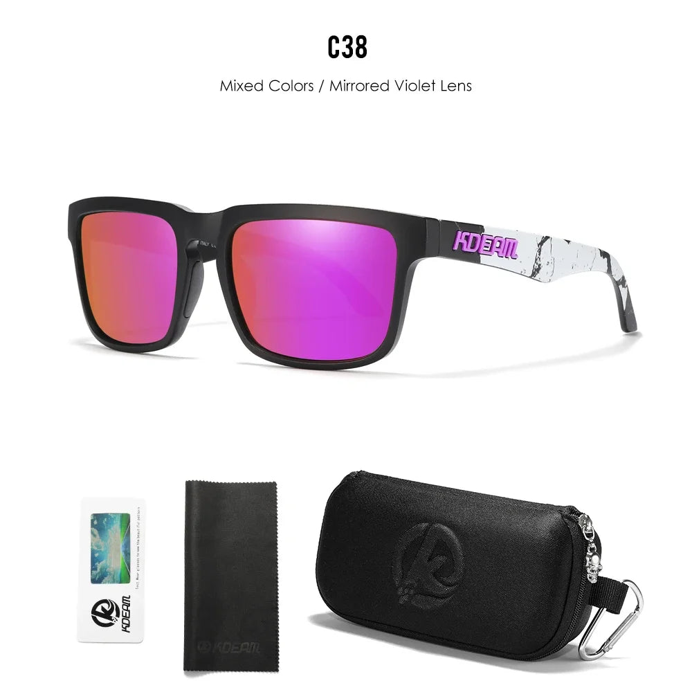 KDEAM Polarized Square Sunglasses – Unisex Outdoor UV400 Shades with Zipper Case - Image 15