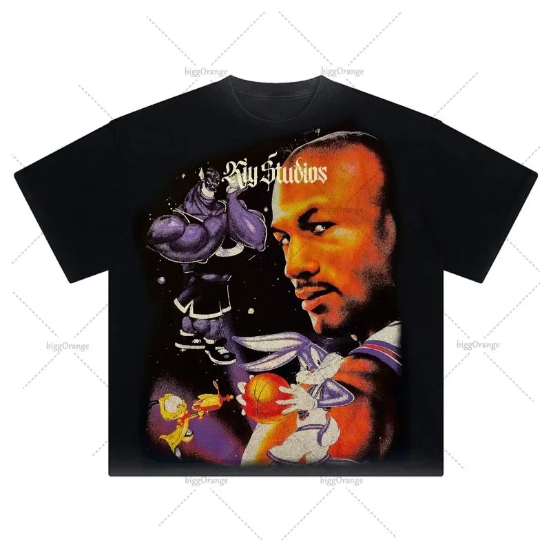 Punk Trend Gothic Skull Graphic T-Shirt – Oversized Streetwear Tee for Men - Image 5