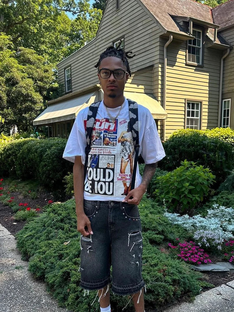 American Letter Graphic T-Shirt – Y2K Oversized Streetwear Tee for Men & Couples - Image 4