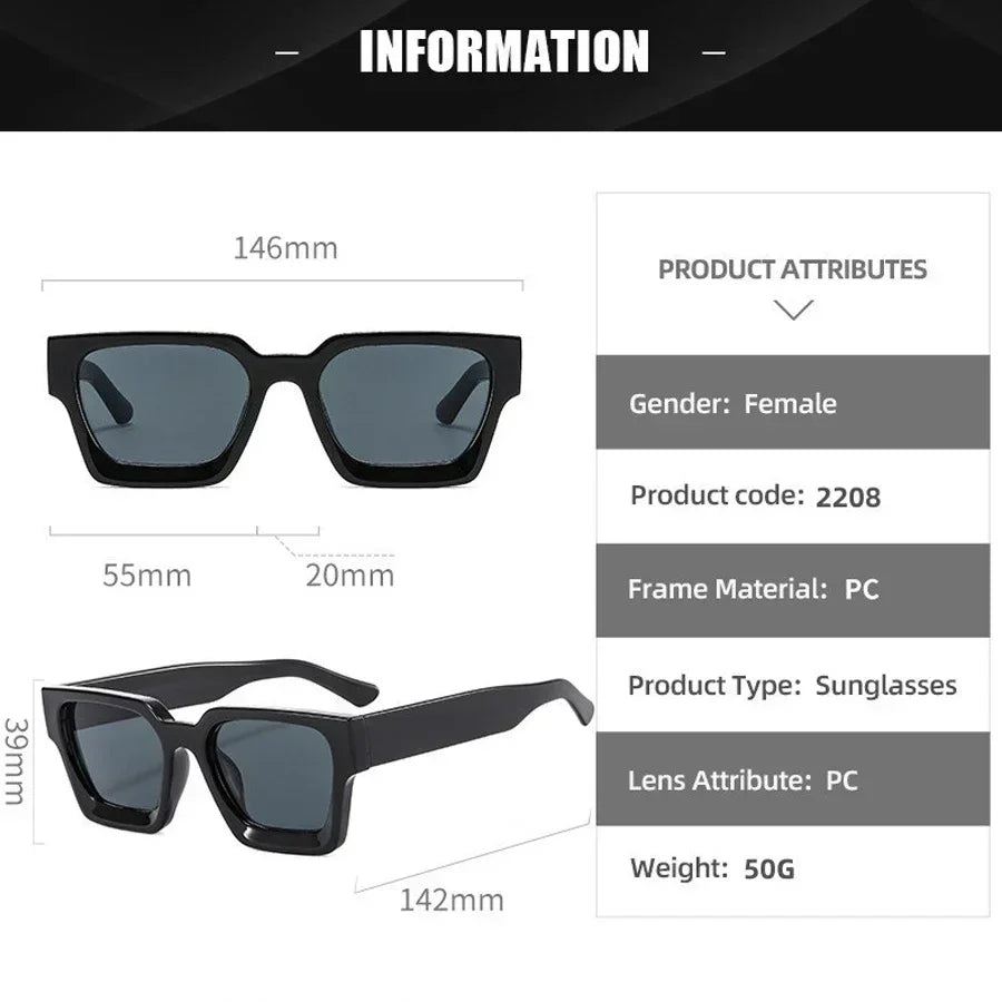 Retro Classic Square Sunglasses – Unisex Vintage-Inspired UV400 Shades for Everyday Style - Image 6