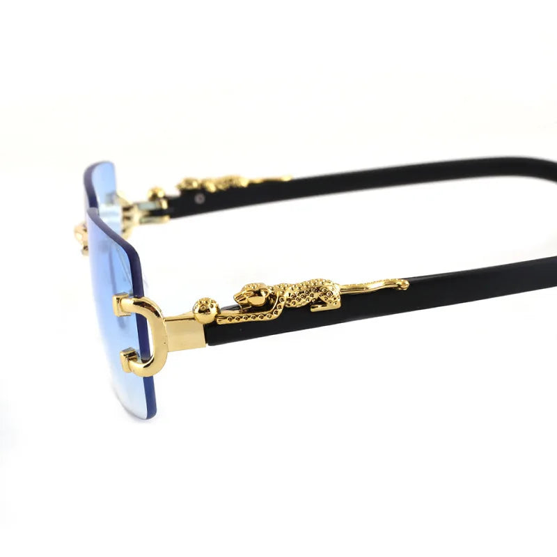 Frameless Rectangular Sunglasses – Unisex Vintage-Inspired Personalized Eyewear - Image 4