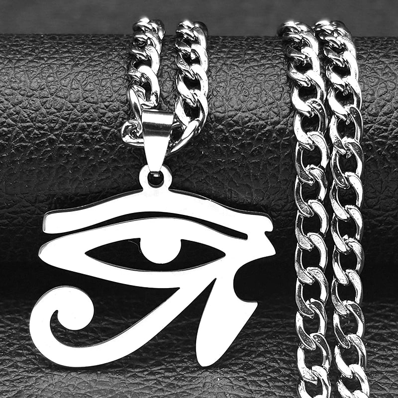 Eye of Ra / Horus Pendant Necklace – Stainless Steel Egyptian Amulet for Men - Image 6