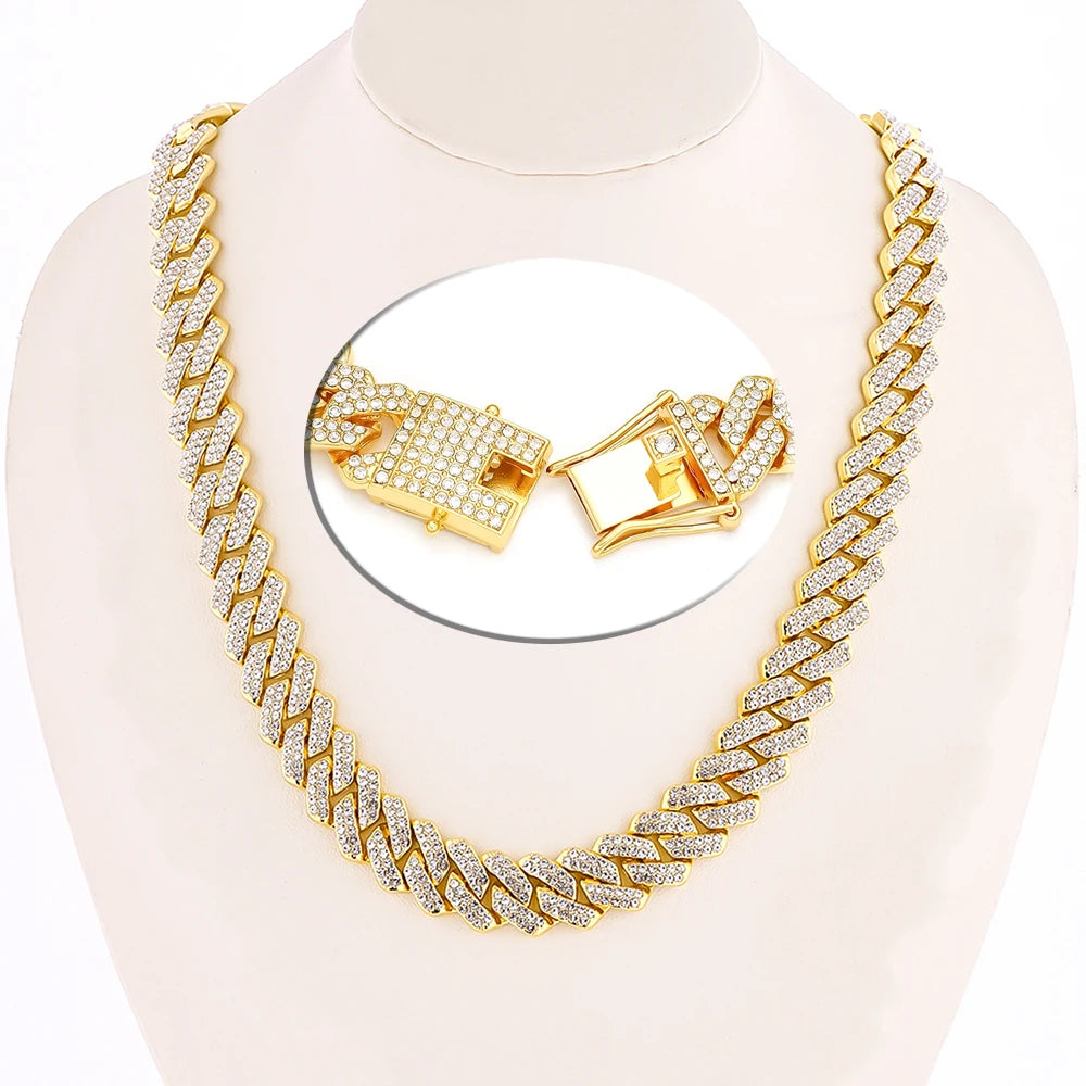 Hip Hop Shiny 15MM Cuban Link Chain Necklace - Image 12