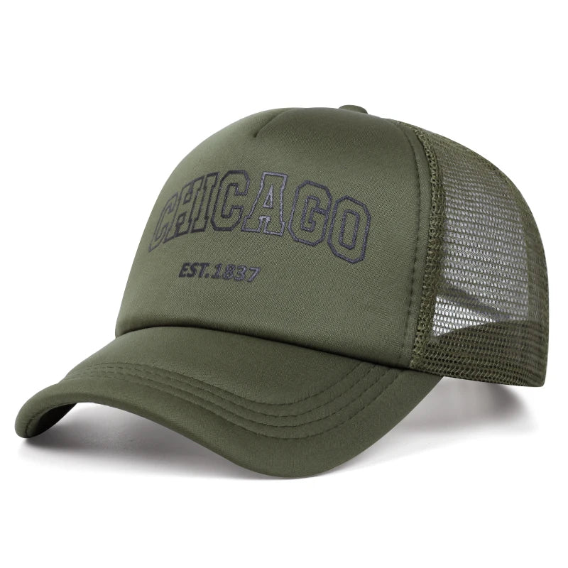 CHICAGO Letter Embroidered Baseball Cap – Unisex Cotton Snapback Hat for Spring & Summer Streetwear - Image 14