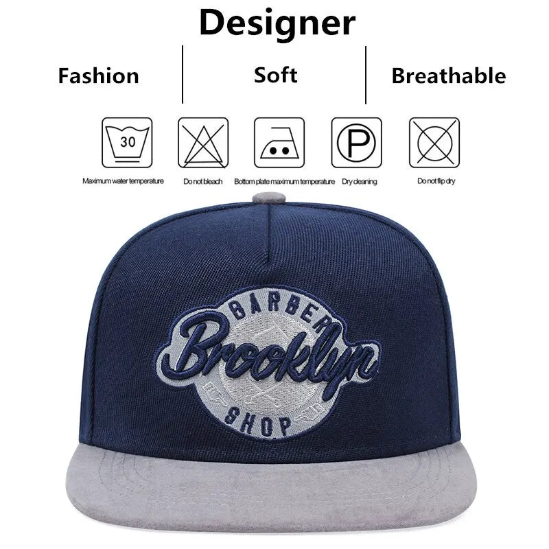 BROOKLYN Letter Embroidered Snapback Cap – Men’s Fashion Cotton Hat for Outdoor & Hip Hop Style - Image 6